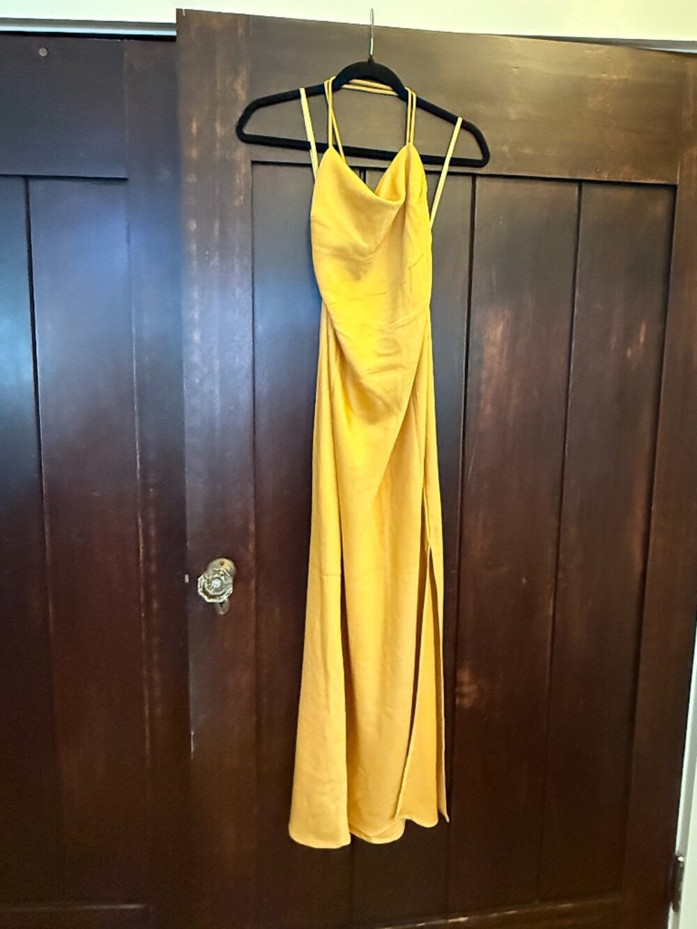Meshki Sydney Straight Neck Slip Maxi Dress - Yellow